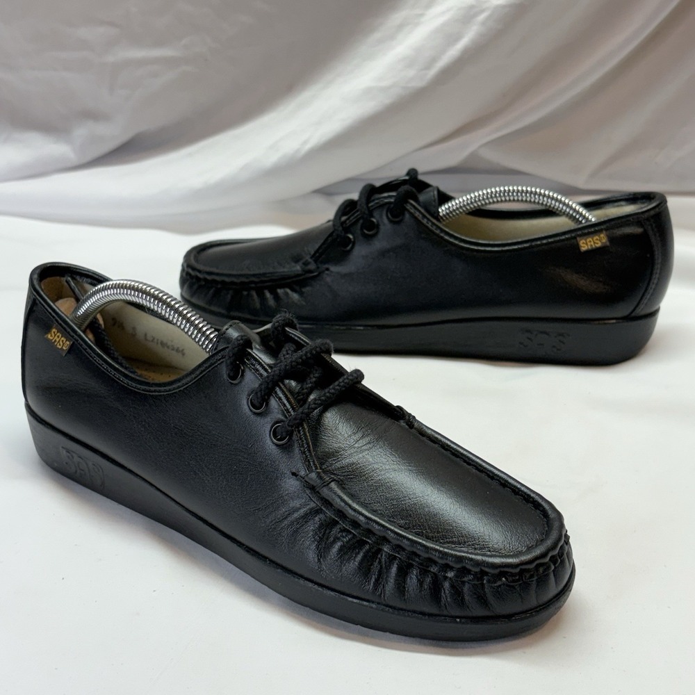 SAS Siesta‎ Lace Up Shoes Women's 9.5 S Casual Comfort Loafer Black